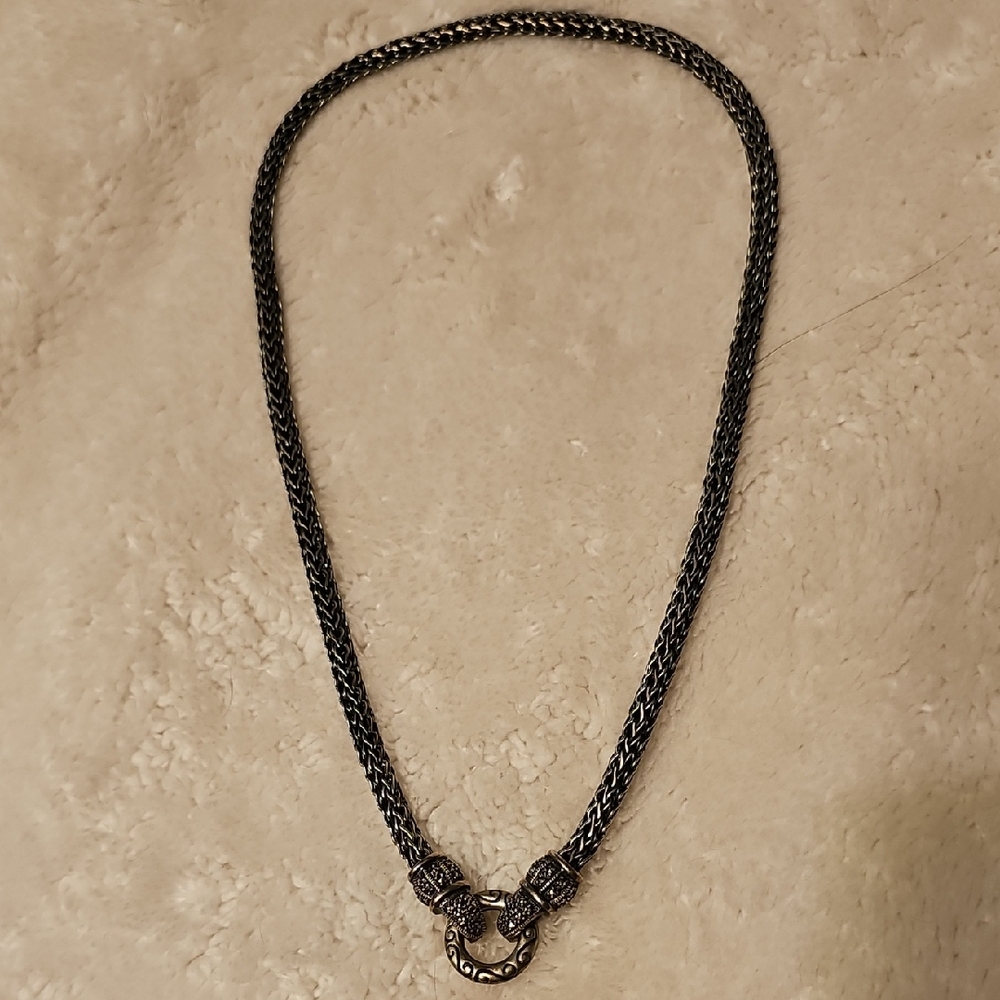 Sterling Silver Marcasite Snake Necklace